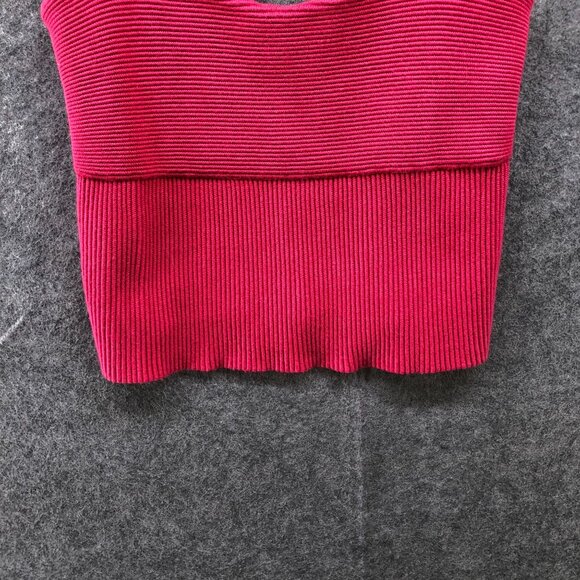 Abercrombie & Fitch Cropped Knit Cami Top Womens S Pink Ribbed Tank Cross Back - Picture 4 of 10